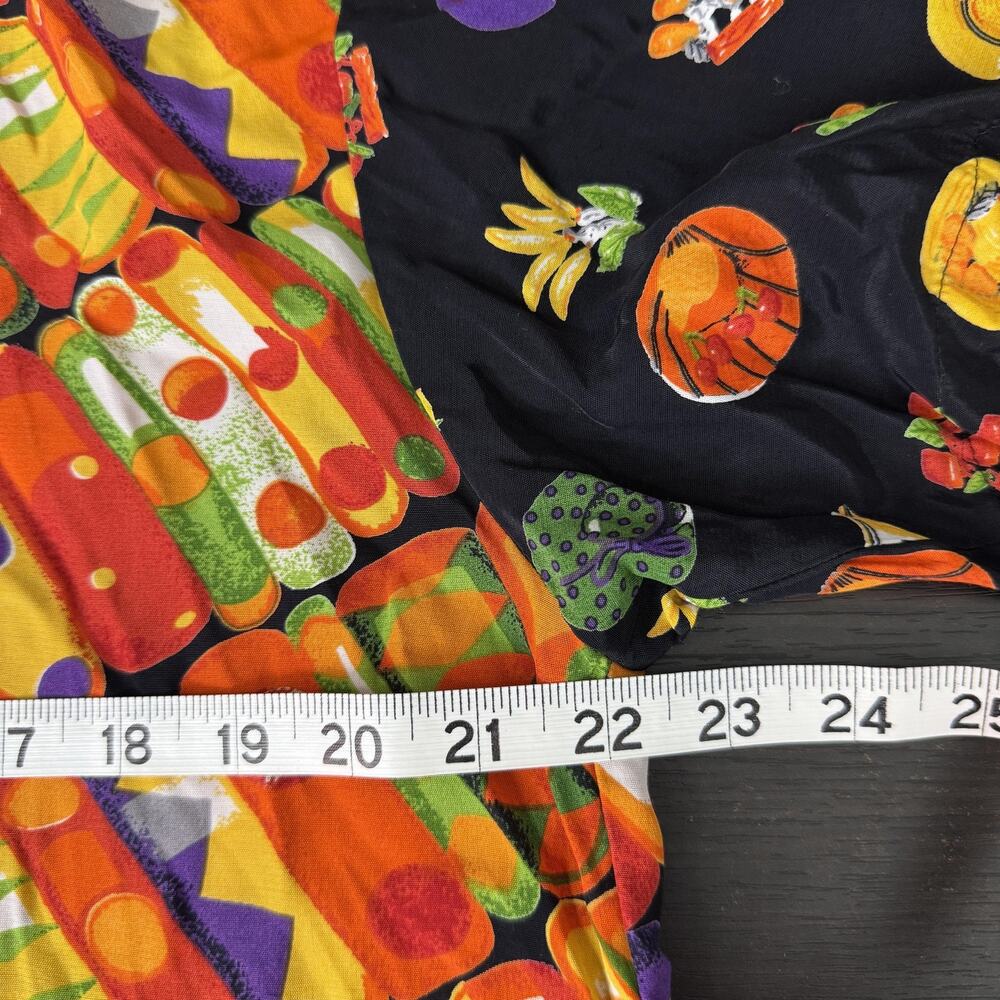 Vintage Platinum By Dorothy Schoelen Set Women 10 Fruit Shirt Wide Leg Pants 90s - Picture 11 of 16